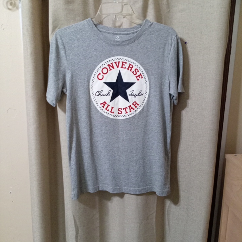 Converse Gray T-Shirt with Logo Size XL Boys Age 13-14.